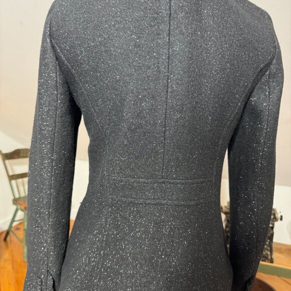 Talbots Black Jacket Blazer – 2Petite, Elegant Design Silver Metallic Thread - Picture 9 of 13